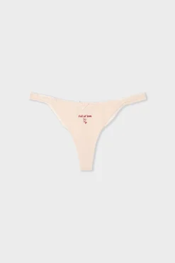 ETAM Braguitas Sexy|Tanga|Tanga de algodón ROSA EMPOLVADO