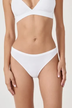 ETAM Braguitas Novias|Tanga Brasileño|Tanga de algodón BLANCO