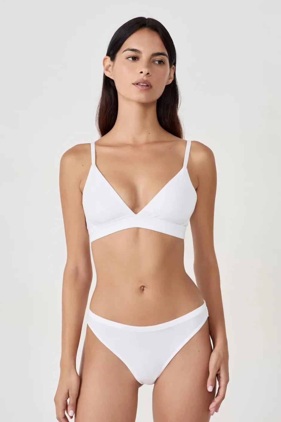 ETAM Braguitas Novias|Tanga Brasileño|Tanga de algodón BLANCO