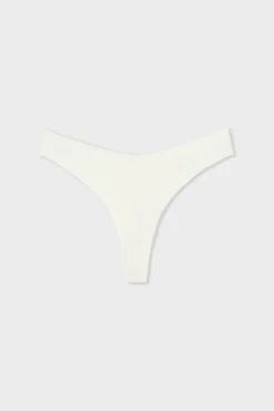 ETAM Tanga Brasileño|Braguitas Party|Tanga de algodón sin costuras BLANCO