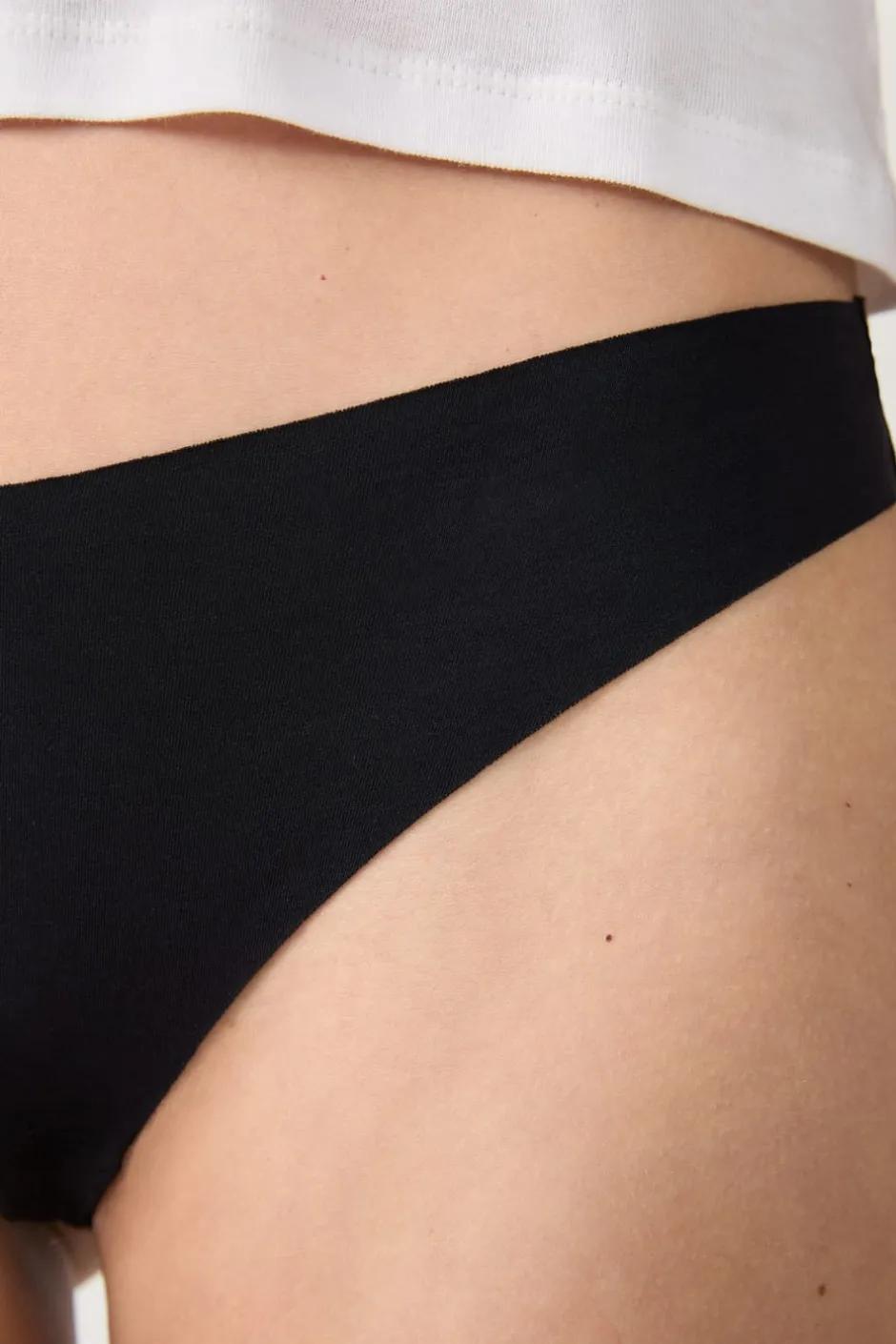 ETAM Tanga Brasileño|Braguitas Party|Tanga de algodón sin costuras NEGRO
