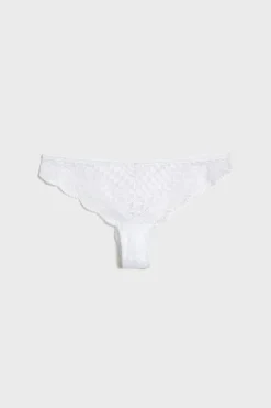ETAM Braguitas Novias|Tanga Brasileño|Tanga de encaje BLANCO