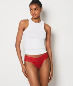ETAM Tanga Brasileño|Braguitas Party|Tanga de encaje ROJO