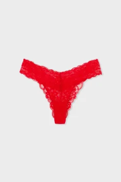 ETAM Tanga Brasileño|Braguitas Party|Tanga de encaje ROJO