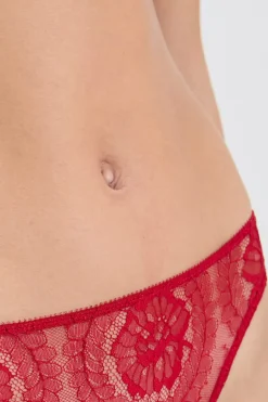 ETAM Braguitas Encaje|Tanga Brasileño|Tanga de encaje ROJO