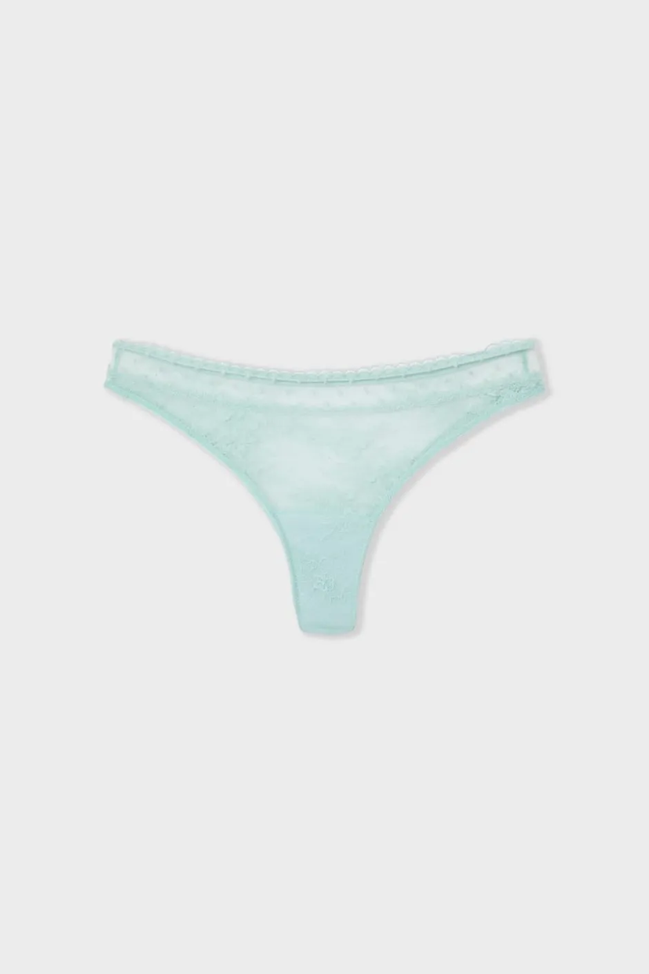 ETAM Tanga Brasileño|Tanga de encaje AZUL VERDOSO