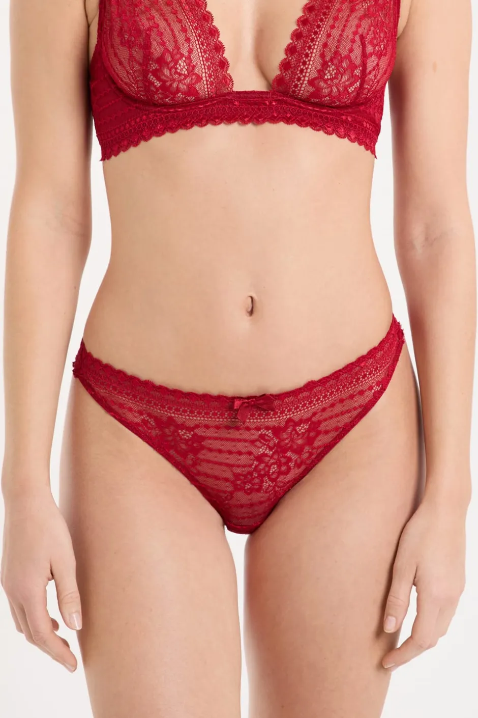 ETAM Braguitas Encaje|Tanga Brasileño|Tanga de encaje CARDINAL