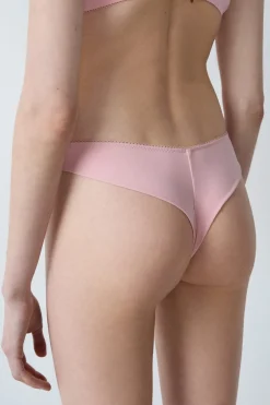 ETAM Tanga Brasileño|Braguitas Encaje|Tanga de encaje ROSA EMPOLVADO