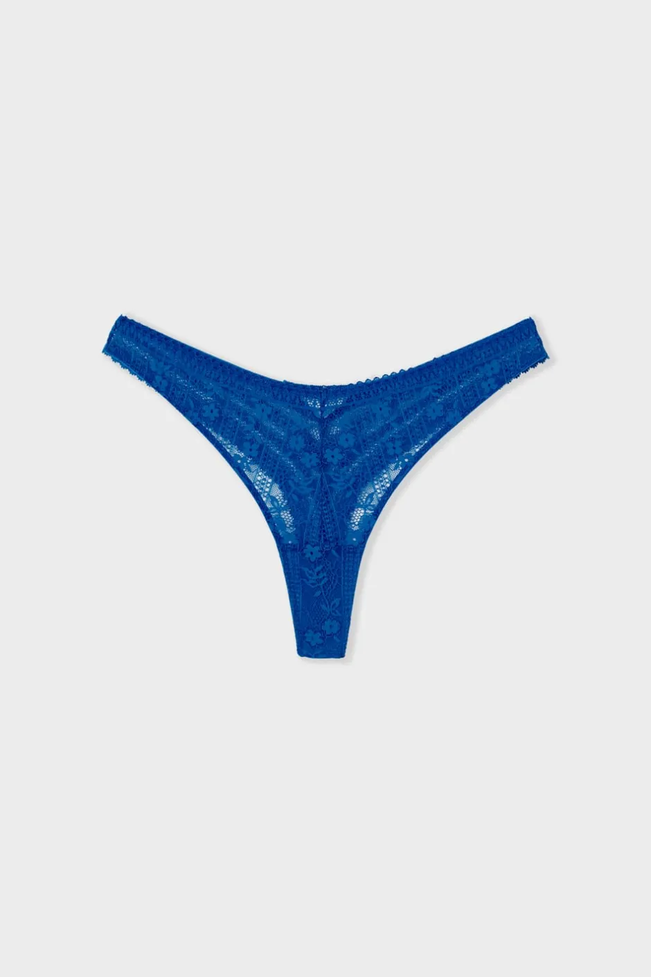 ETAM Braguitas Encaje|Tanga Brasileño|Tanga de encaje AZUL VIVO