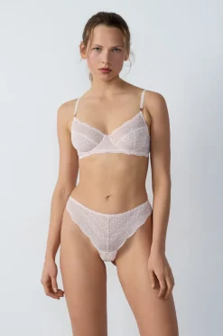 ETAM Braguitas Encaje|Tanga Brasileño|Tanga de encaje ROSA P&Aacute;LIDO