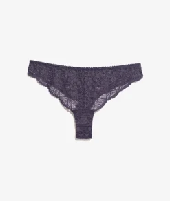 ETAM Tanga Brasileño|Braguitas Encaje|Tanga de encaje ANTRACITA