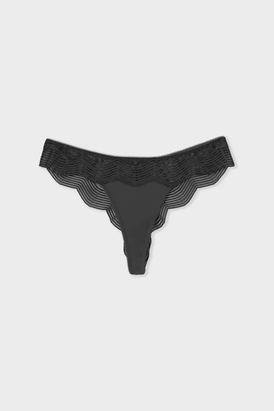 ETAM Braguitas Encaje|Tanga Brasileño|Tanga de encaje NEGRO