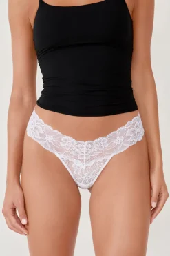ETAM Braguitas Encaje|Tanga Brasileño|Tanga de encaje BLANCO