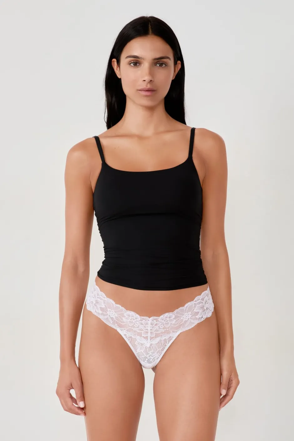 ETAM Braguitas Encaje|Tanga Brasileño|Tanga de encaje BLANCO