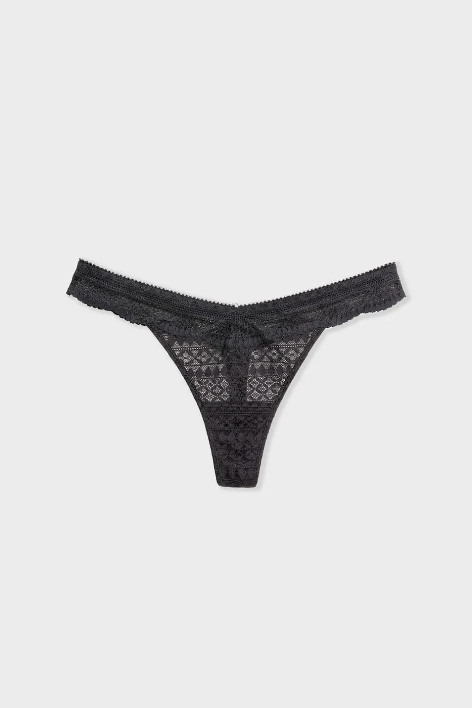 ETAM Tanga|Braguitas Encaje|Tanga de encaje NEGRO