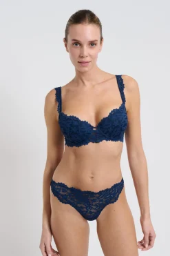 ETAM Braguitas Encaje|Tanga Brasileño|Tanga de encaje MARINO
