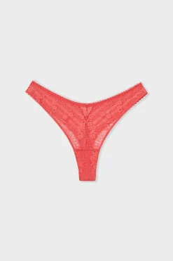 ETAM Braguitas Encaje|Tanga Brasileño|Tanga de encaje ROSA