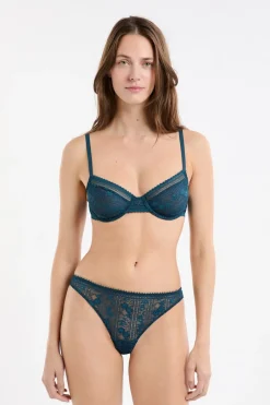 ETAM Braguitas Encaje|Tanga Brasileño|Tanga de encaje AZUL TINTA