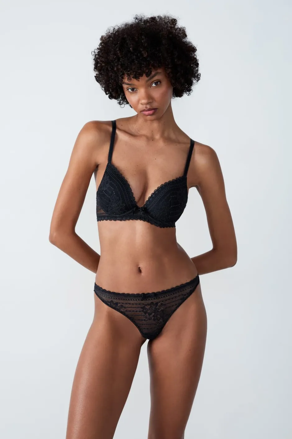 ETAM Braguitas Encaje|Tanga Brasileño|Tanga de encaje NEGRO