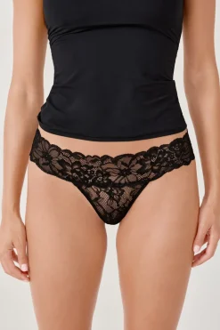 ETAM Braguitas Encaje|Tanga|Tanga de encaje NEGRO