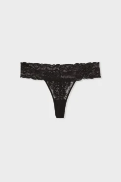 ETAM Braguitas Encaje|Tanga|Tanga de encaje NEGRO