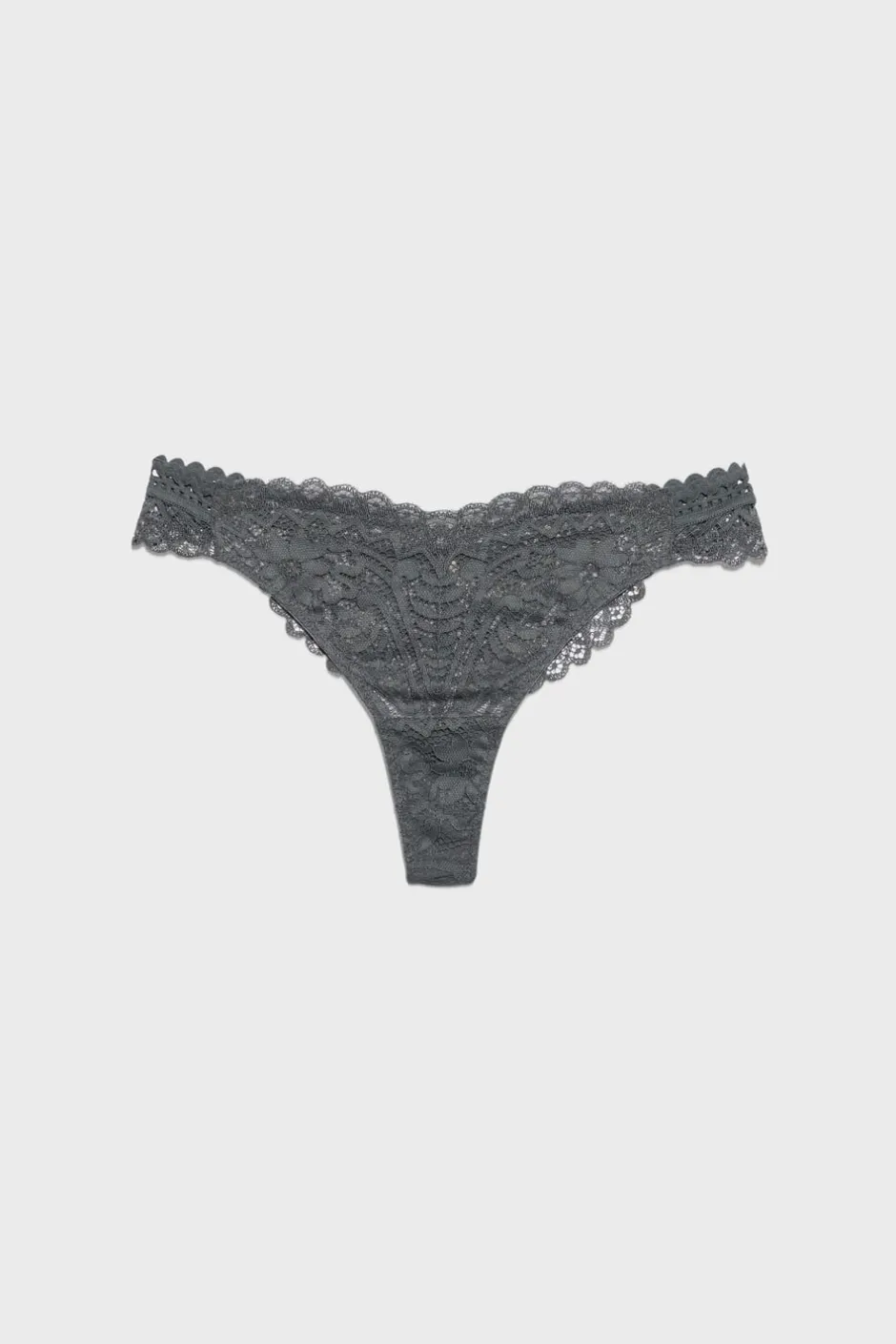 ETAM Tanga Brasileño|Braguitas Encaje|Tanga de encaje ANTRACITA