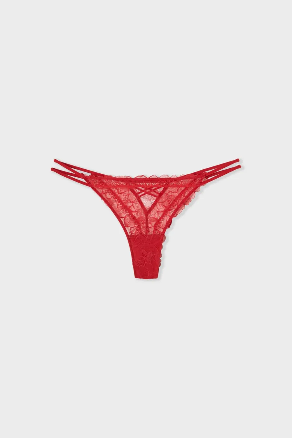 ETAM Braguitas Encaje|Tanga Brasileño|Tanga de encaje ROJO