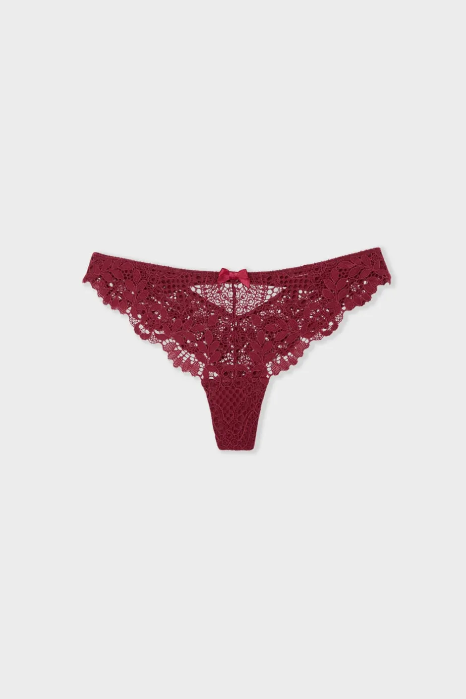 ETAM Braguitas Encaje|Tanga Brasileño|Tanga de encaje BURDEOS GRANATE