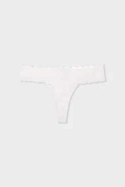 ETAM Braguitas Encaje|Tanga|Tanga de encaje BLANCO