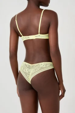 ETAM Tanga Brasileño|Braguitas Encaje|Tanga de encaje AMARILLO P&Aacute;LIDO