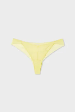 ETAM Tanga Brasileño|Braguitas Encaje|Tanga de encaje AMARILLO PÁLIDO