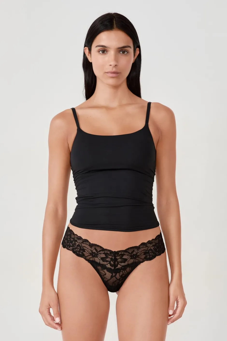 ETAM Braguitas Encaje|Tanga Brasileño|Tanga de encaje NEGRO