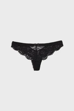 ETAM Tanga Brasileño|Novedades Braguitas|Tanga de encaje NEGRO