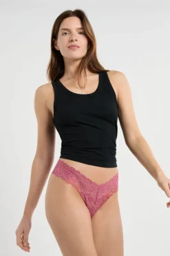 ETAM Braguitas Encaje|Tanga Brasileño|Tanga de encaje BLUSH
