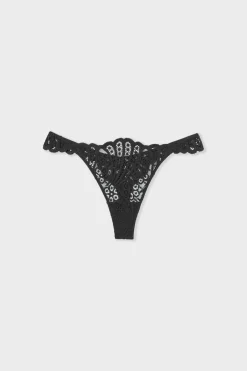 ETAM Braguitas Encaje|Tanga|Tanga de encaje NEGRO