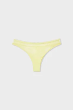 ETAM Tanga Brasileño|Tanga de encaje AMARILLO P&Aacute;LIDO.
