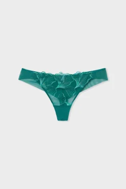 ETAM Novedades Braguitas|3X2 En Braguitas|Tanga de encaje VERDE OSCURO