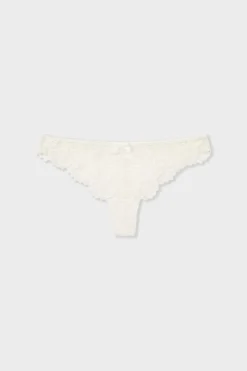 ETAM Braguitas Novias|Tanga Brasileño|Tanga de encaje CRUDO