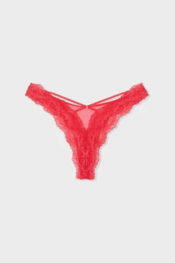 ETAM Braguitas Encaje|Tanga Brasileño|Tanga de encaje ROSA CHICLE