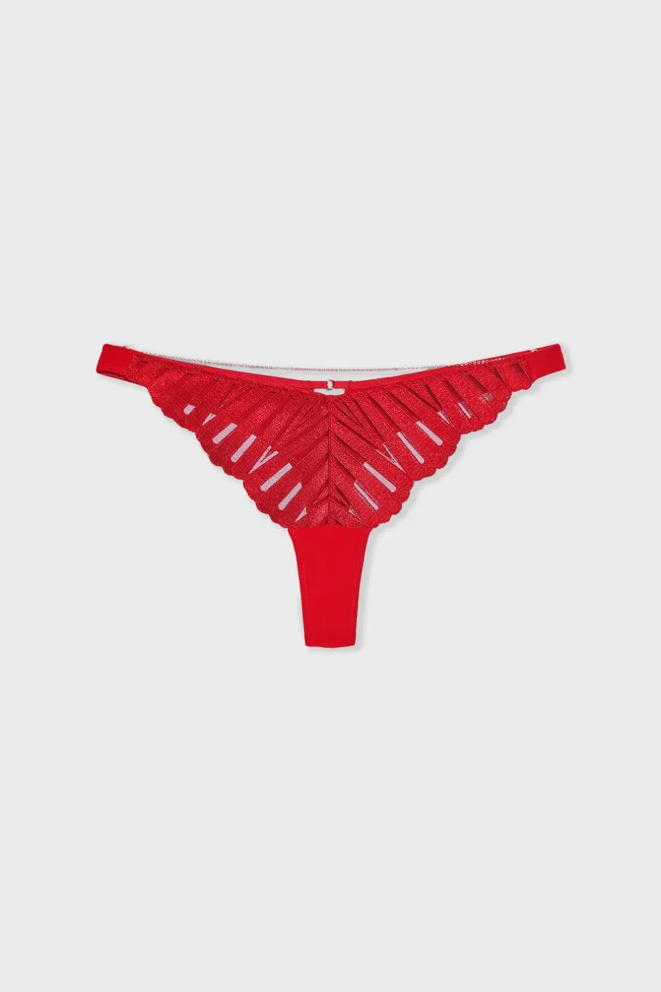 ETAM Tanga Brasileño|Tanga de encaje con detalles de bisutería ROJO