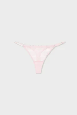 ETAM Tanga|Tanga de encaje con motivos de corazones ROSA