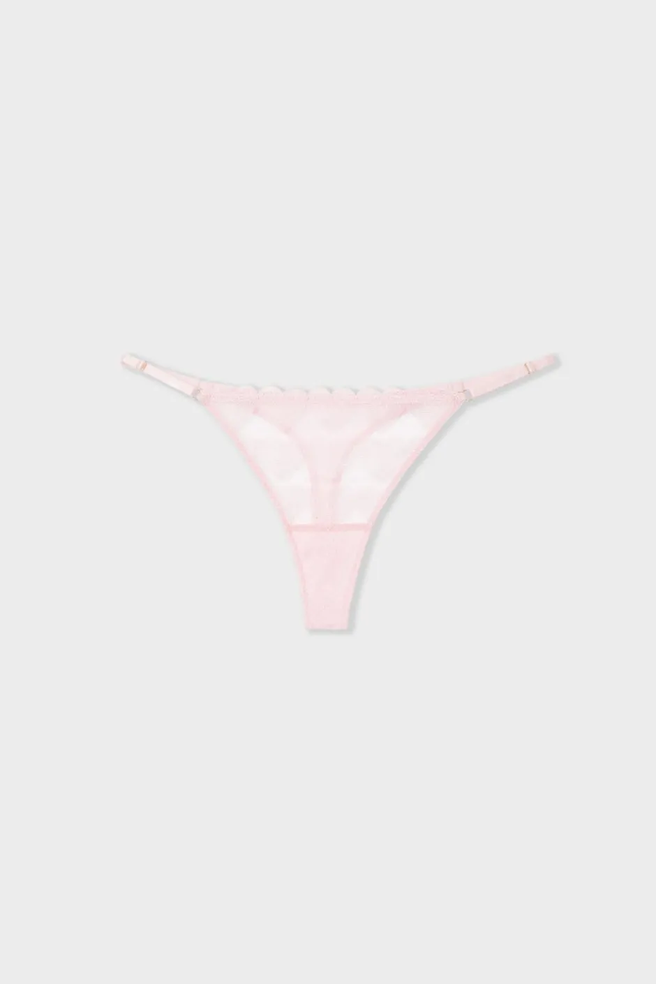 ETAM Tanga|Tanga de encaje con motivos de corazones ROSA