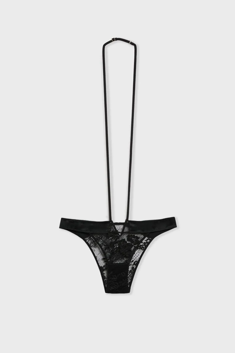 ETAM Tanga Brasileño|Braguitas Encaje|Tanga de encaje francés NEGRO