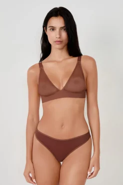 ETAM Braguitas Novias|Braguitas Invisibles|Tanga de malla MARRÓN