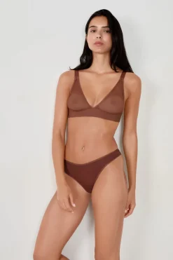 ETAM Braguitas Novias|Braguitas Invisibles|Tanga de malla MARRÓN
