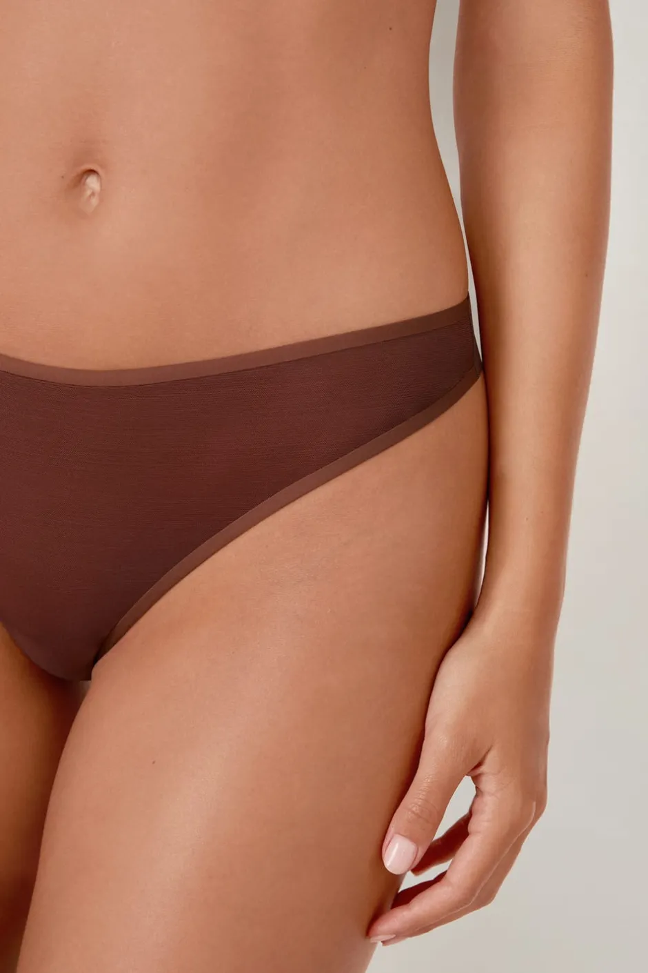 ETAM Braguitas Novias|Braguitas Invisibles|Tanga de malla MARRÓN