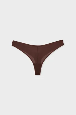 ETAM Braguitas Invisibles|Braguitas Novias|Tanga de malla CHOCOLATE