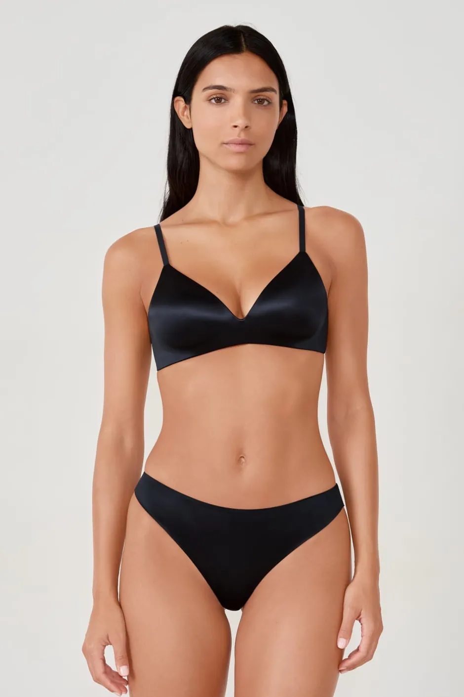 ETAM Braguitas Invisibles|Tanga Brasileño|Tanga de microfibra NEGRO