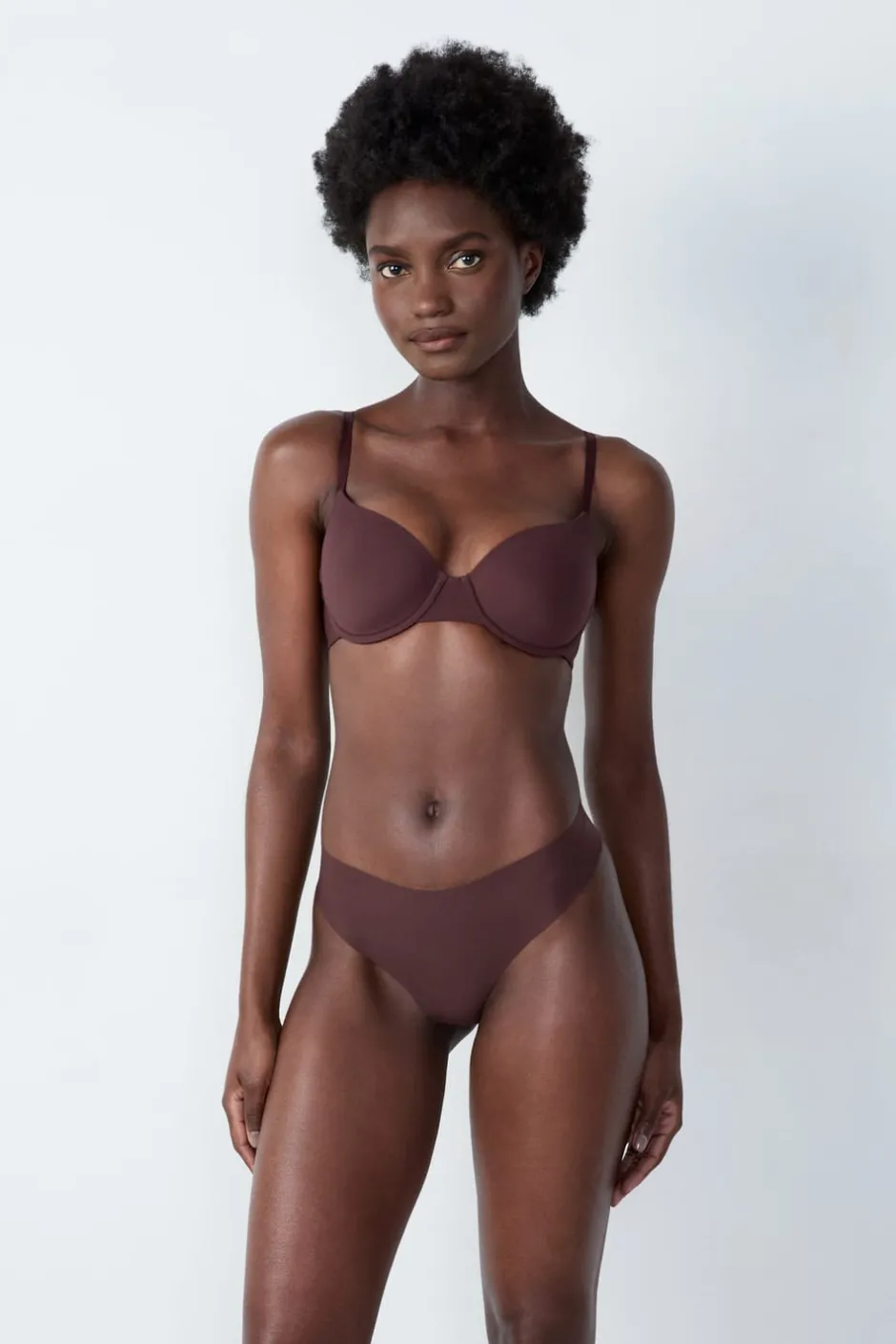 ETAM Braguitas Novias|Braguitas Invisibles|Tanga de microfibra CHOCOLATE
