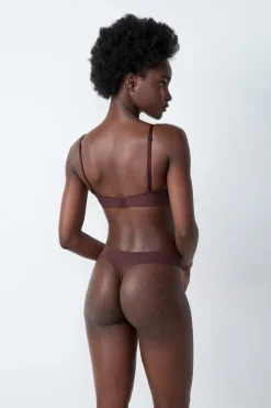ETAM Braguitas Novias|Braguitas Invisibles|Tanga de microfibra CHOCOLATE